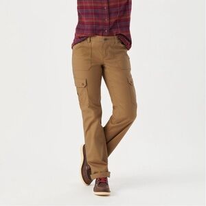 Duluth Trading Curve Setter Waistband Women's Brown Cargo Stretch Pants Size 14